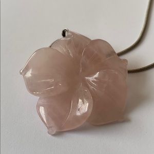 Rose Quartz flower pendant